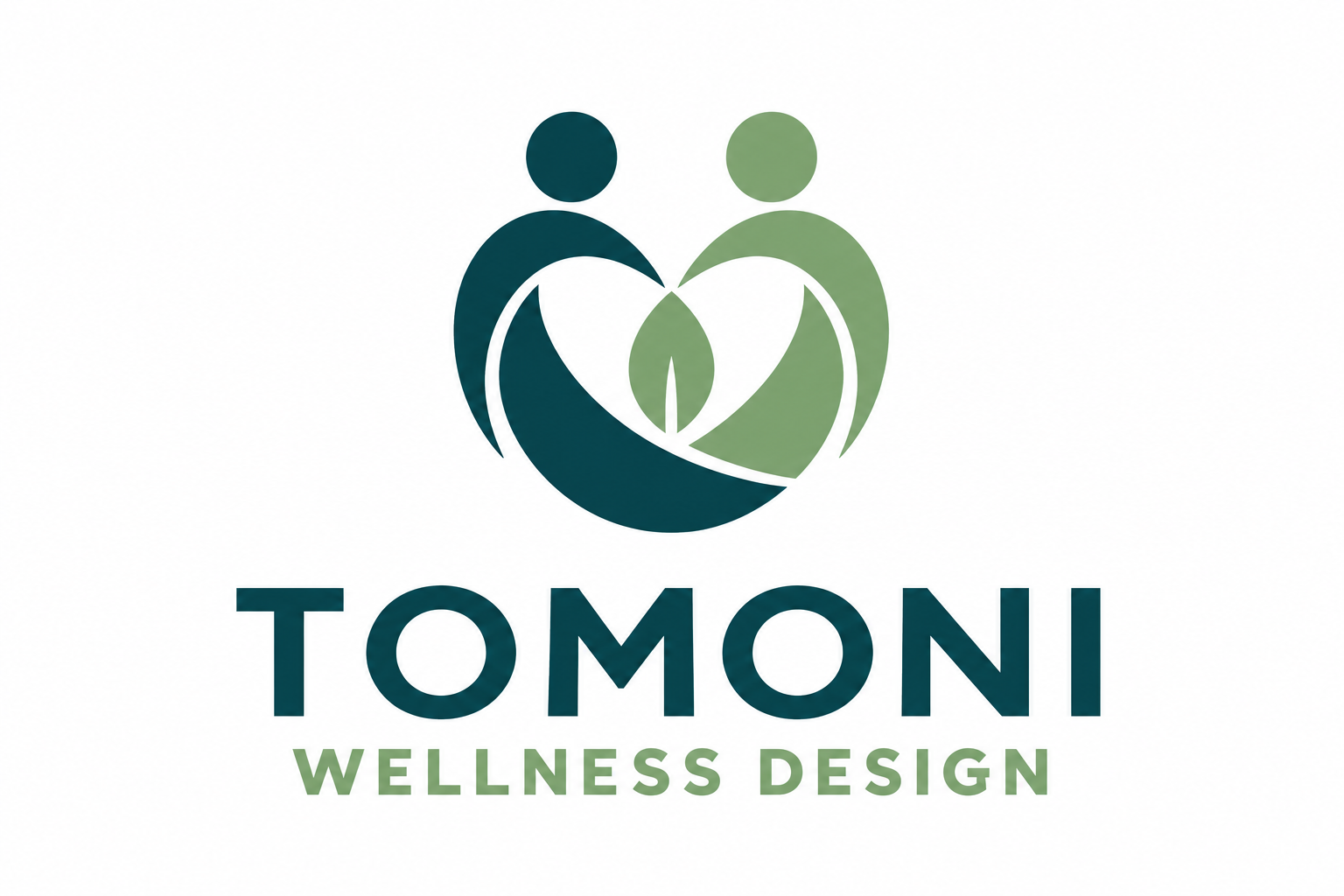 2人が葉を包む TOMONI WELLNESS DESIGNのロゴ
